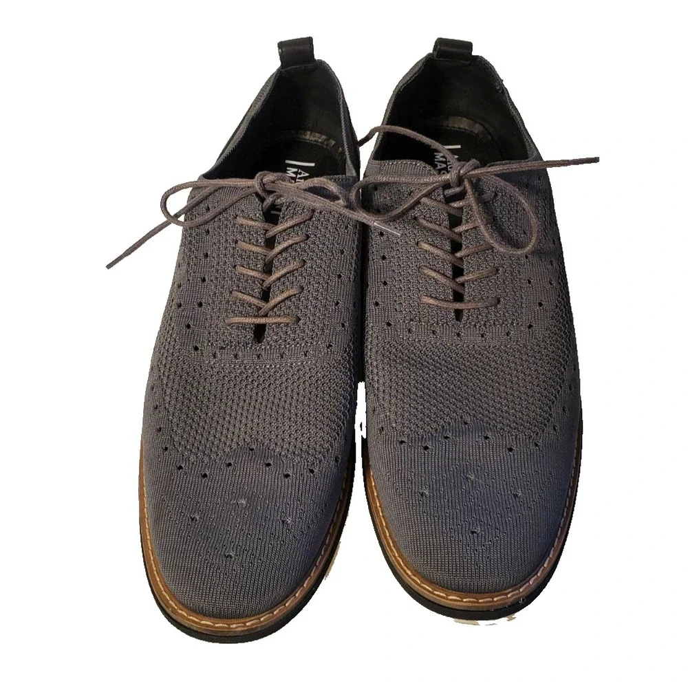 Aiden‎ & Mason AM-Albert3 Men's 13 M Gray Oxford Wingtip Lace Up Mesh Shoes